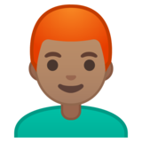 男士：中等肤色，红发emoji素材一 160x160像素