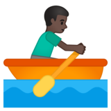 男子划艇：深色肤色emoji素材一 160x160像素
