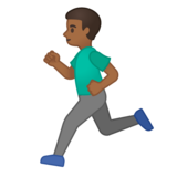 男子跑步：中黑肤色emoji素材一 160x160像素