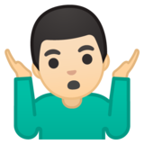 男人耸肩：浅肤色emoji素材一 160x160像素