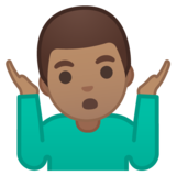 男人耸肩：中等肤色emoji素材一 160x160像素