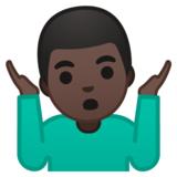 男人耸肩：深色肤色emoji素材一 160x160像素