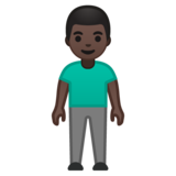 男士站立：深色肤色emoji素材一 160x160像素