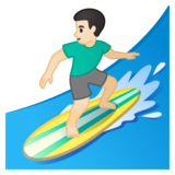 男子冲浪：浅肤色emoji素材一 160x160像素