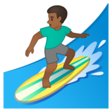 男子冲浪：中黑肤色emoji素材一 160x160像素
