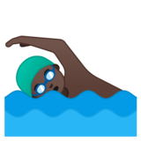 男子游泳：深色肤色emoji素材一 160x160像素