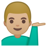 单手举起的男人：中等浅肤色emoji素材一 160x160像素