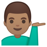 单手举起的男人：中等肤色emoji素材一 160x160像素