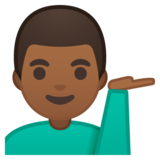 单手举起的男人：中等深色肤色emoji素材一 160x160像素