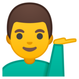 单手举起的男人emoji素材一 160x160像素