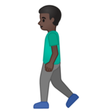 行走的男人：深色肤色emoji素材一 160x160像素