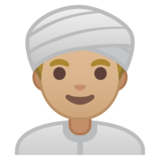 戴头巾的男士：中等浅肤色emoji素材一 160x160像素