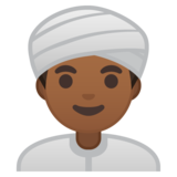 戴头巾的男人：中等深色肤色emoji素材一 160x160像素