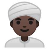 戴头巾的男人：深色肤色emoji素材一 160x160像素