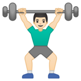 举重：浅肤色emoji素材一 160x160像素