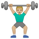 男子举重：中浅肤色emoji素材一 160x160像素