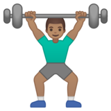 男子举重：中等肤色emoji素材一 160x160像素