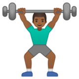 举重：中等深色肤色emoji素材一 160x160像素