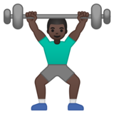 举重：深色肤色emoji素材一 160x160像素