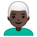 男士：深色肤色，白发emoji素材一 160x160像素