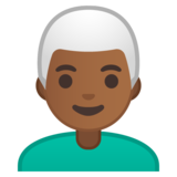 男士：中深色肤色，白发emoji素材一 160x160像素