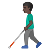 拿拐杖的男人：深色肤色emoji素材一 160x160像素