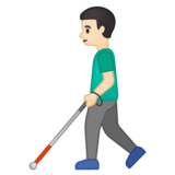 拿拐杖的男人：浅肤色emoji素材一 160x160像素