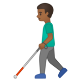 拿拐杖的男人：中黑肤色emoji素材一 160x160像素