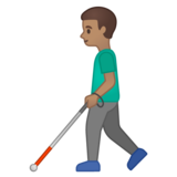 拿拐杖的男人：中等肤色emoji素材一 160x160像素