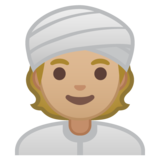 戴头巾者：中等浅肤色emoji素材一 160x160像素