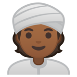 戴头巾的人：中等深色肤色emoji素材一 160x160像素