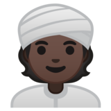 戴头巾的人:深色肤色emoji素材一 160x160像素