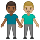 男士牵手：中暗肤色，中浅肤色emoji素材一 160x160像素