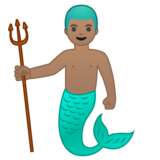 人鱼：中等肤色emoji素材一 160x160像素