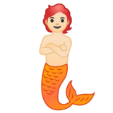 美人鱼：浅肤色emoji素材一 160x160像素