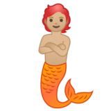美人鱼：中浅肤色emoji素材一 160x160像素