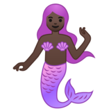 美人鱼：深色肤色emoji素材一 160x160像素
