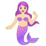 美人鱼：浅肤色emoji素材一 160x160像素