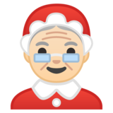 女圣诞老人:浅肤色emoji素材一 160x160像素