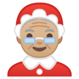 女圣诞老人:中等浅肤色emoji素材一 160x160像素