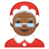 女圣诞老人:中黑肤色emoji素材一 160x160像素