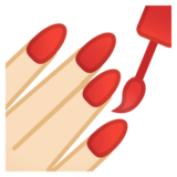 涂指甲油的手：浅肤色emoji素材一 160x160像素