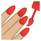 涂指甲油的手：中浅肤色emoji素材一 160x160像素