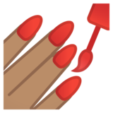 涂指甲油的手：中等肤色emoji素材一 160x160像素