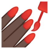 涂指甲油的手：深色肤色emoji素材一 160x160像素