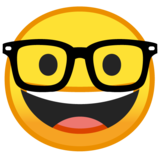书呆子、戴眼镜的脸emoji素材一 160x160像素