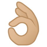 OK手:中等浅肤色emoji素材一 160x160像素