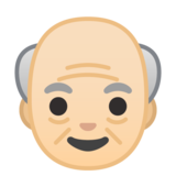老人：浅肤色emoji素材一 160x160像素