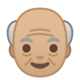老人：中浅肤色emoji素材一 160x160像素