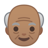 老人：中等肤色emoji素材一 160x160像素